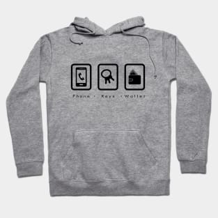 PKW- Phone Keys Wallet Check - dark Hoodie